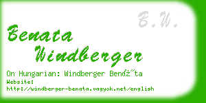 benata windberger business card